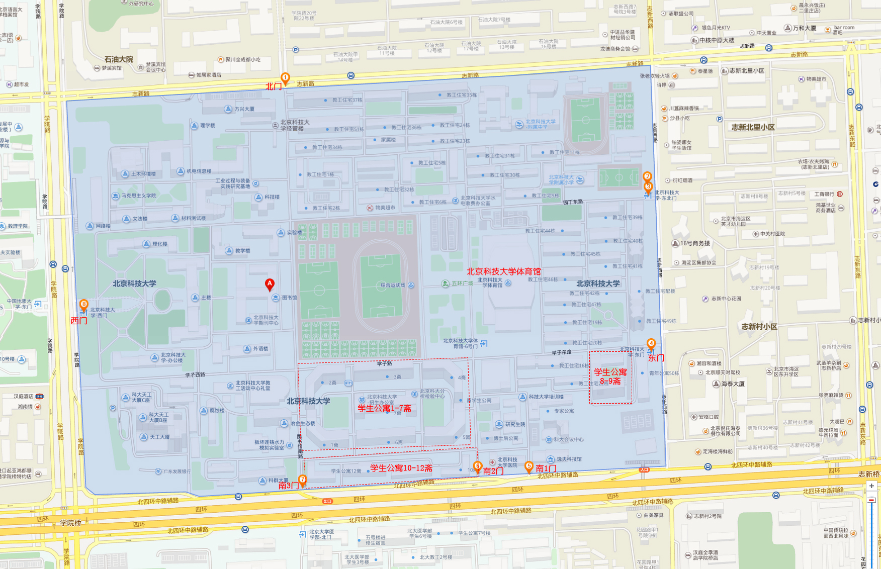 北京科技大学地理位置图片
